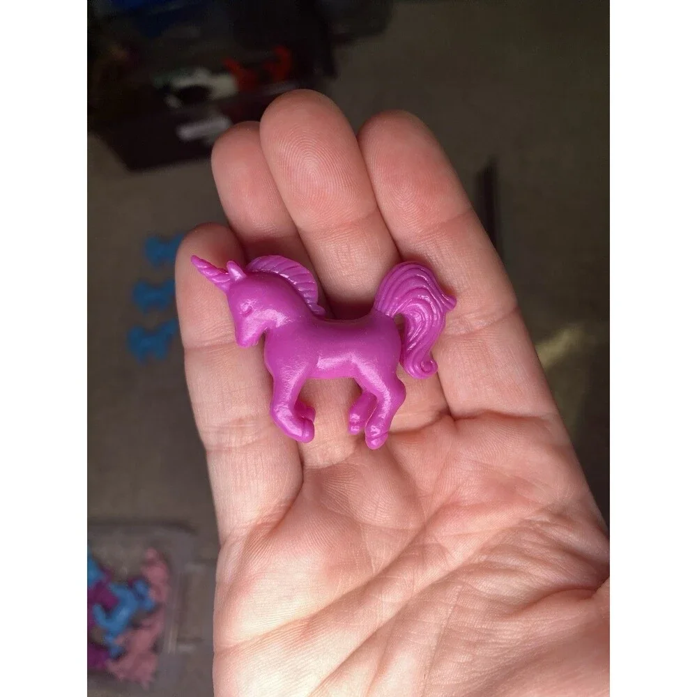 Lot of 21 Mini Silicone Unicorn Figures Pink Purple Blue 1